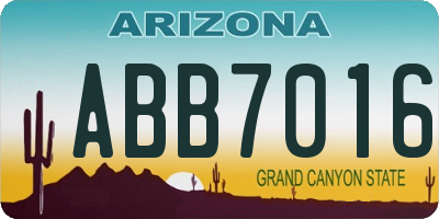AZ license plate ABB7016