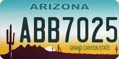 AZ license plate ABB7025