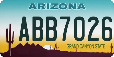 AZ license plate ABB7026