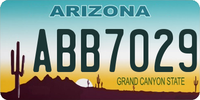 AZ license plate ABB7029