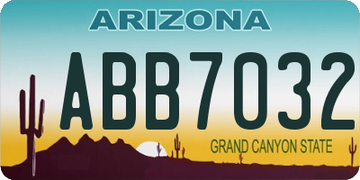 AZ license plate ABB7032