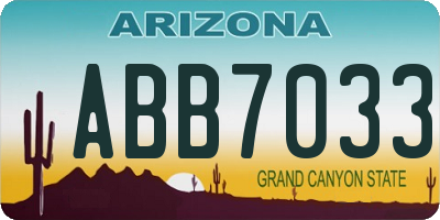 AZ license plate ABB7033