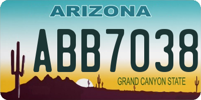 AZ license plate ABB7038