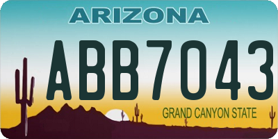 AZ license plate ABB7043
