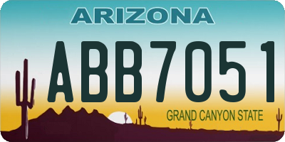 AZ license plate ABB7051