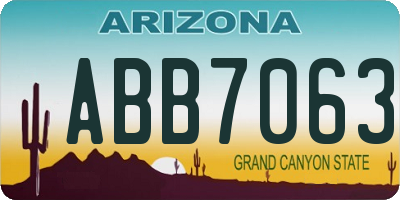 AZ license plate ABB7063