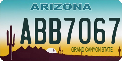 AZ license plate ABB7067
