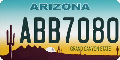 AZ license plate ABB7080