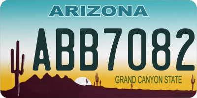AZ license plate ABB7082