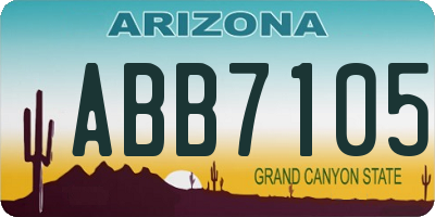 AZ license plate ABB7105