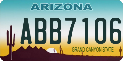 AZ license plate ABB7106