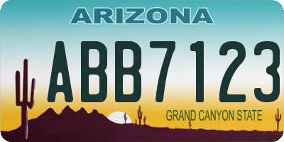 AZ license plate ABB7123