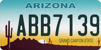 AZ license plate ABB7139