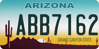 AZ license plate ABB7162