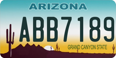 AZ license plate ABB7189