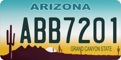 AZ license plate ABB7201