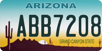 AZ license plate ABB7208