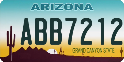 AZ license plate ABB7212