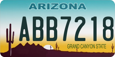 AZ license plate ABB7218