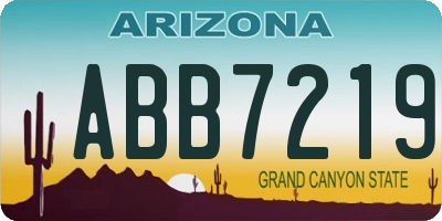 AZ license plate ABB7219