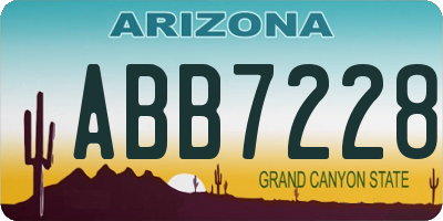 AZ license plate ABB7228