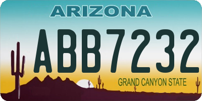 AZ license plate ABB7232