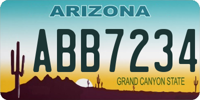 AZ license plate ABB7234
