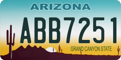 AZ license plate ABB7251