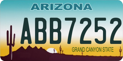 AZ license plate ABB7252