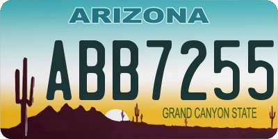 AZ license plate ABB7255