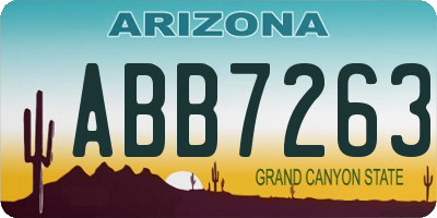 AZ license plate ABB7263