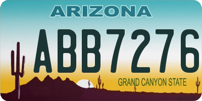 AZ license plate ABB7276