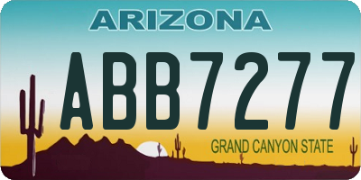AZ license plate ABB7277