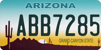 AZ license plate ABB7285