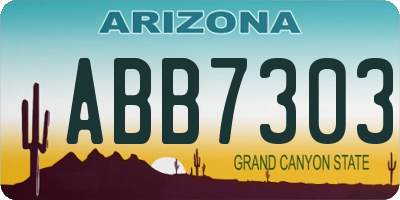 AZ license plate ABB7303