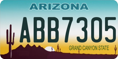 AZ license plate ABB7305