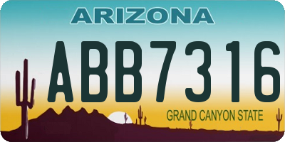 AZ license plate ABB7316