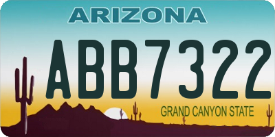 AZ license plate ABB7322