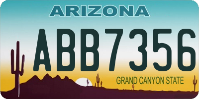 AZ license plate ABB7356