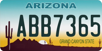 AZ license plate ABB7365
