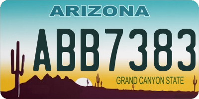 AZ license plate ABB7383