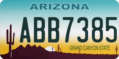AZ license plate ABB7385