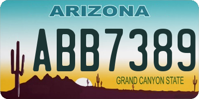 AZ license plate ABB7389