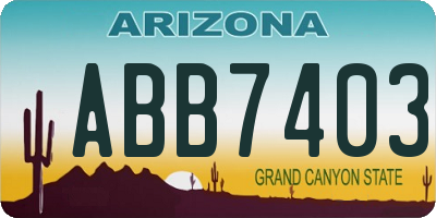 AZ license plate ABB7403