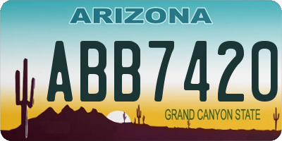 AZ license plate ABB7420