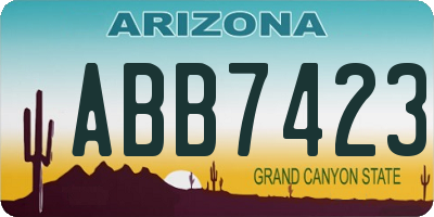 AZ license plate ABB7423