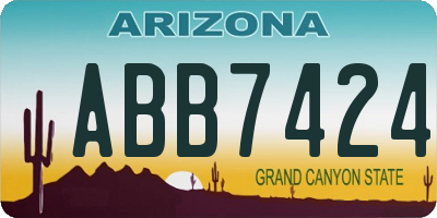 AZ license plate ABB7424