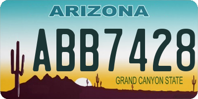 AZ license plate ABB7428