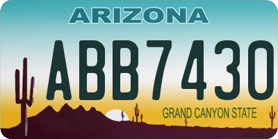 AZ license plate ABB7430