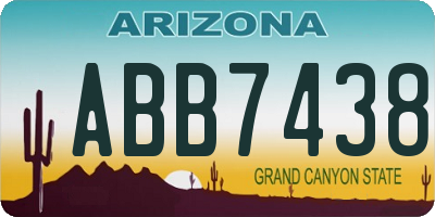 AZ license plate ABB7438
